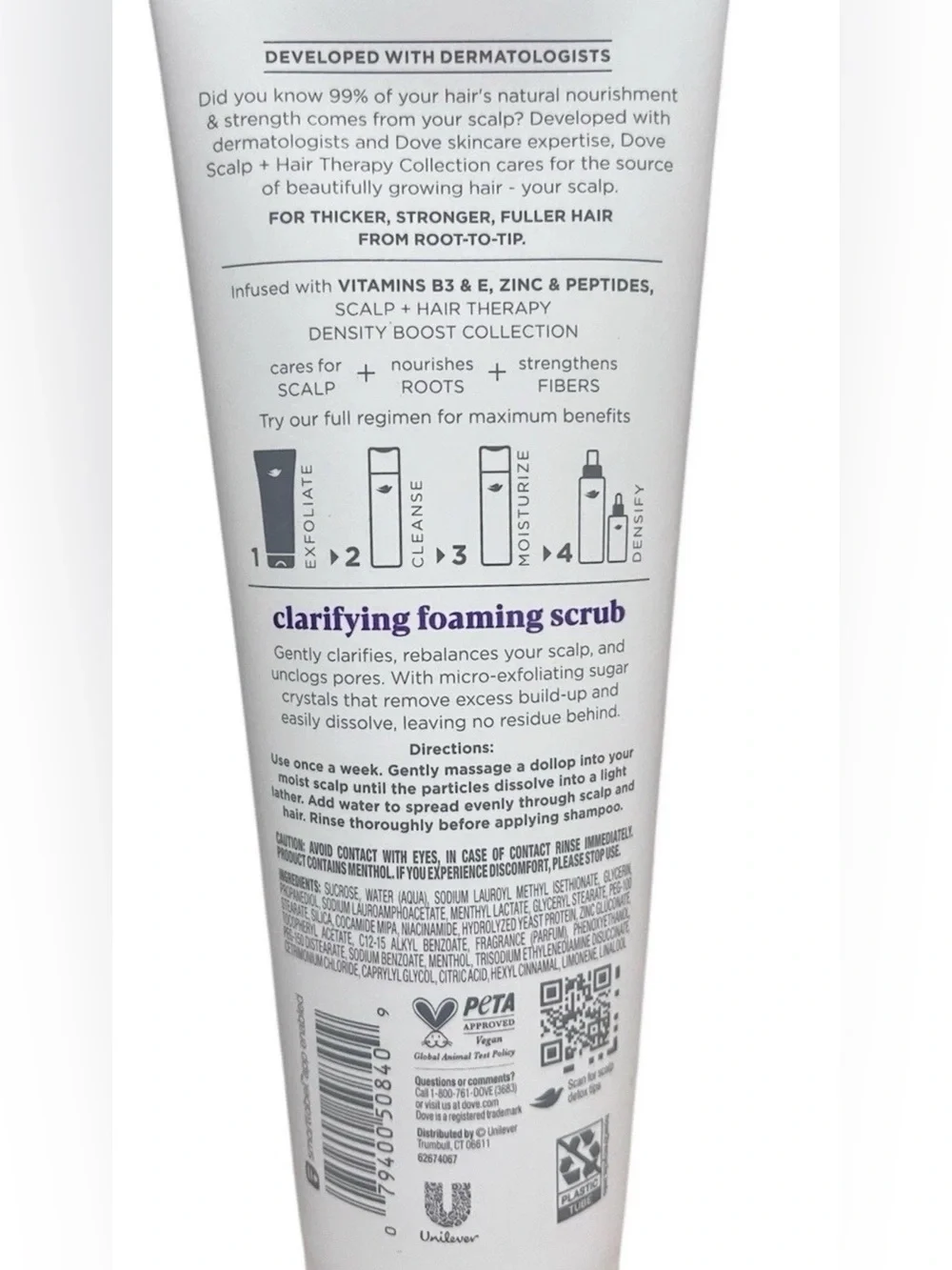 Dove Scalp + Hair Therapy Density Boost Clarifying Foaming Scrub 0% Sulfates